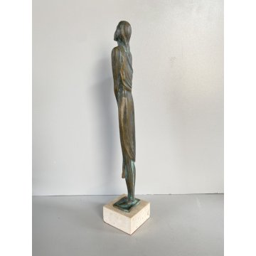 SCULTURA FIGURA FEMMINILE STATUA BRONZO FEMALE FIGURINE SCULPTURE 30,5 cm/h '900