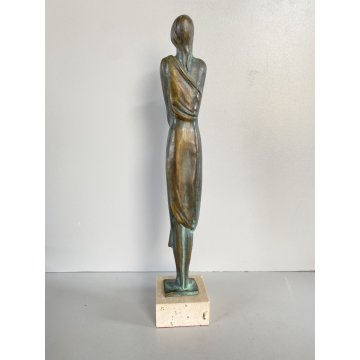 SCULTURA FIGURA FEMMINILE STATUA BRONZO FEMALE FIGURINE SCULPTURE 30,5 cm/h '900