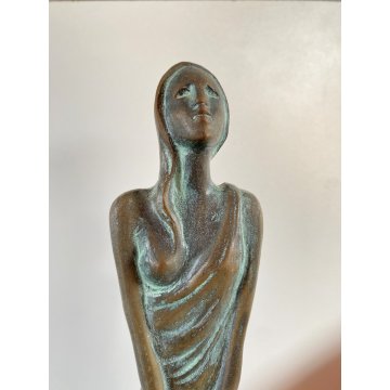 SCULTURA FIGURA FEMMINILE STATUA BRONZO FEMALE FIGURINE SCULPTURE 30,5 cm/h '900