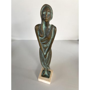 SCULTURA FIGURA FEMMINILE STATUA BRONZO FEMALE FIGURINE SCULPTURE 30,5 cm/h '900