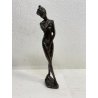 SCULTURA FIGURA NUDO FEMMINILE STATUA OTTONE NUDO GIOVANE DONNA 24,5 cm/h '900