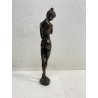 SCULTURA FIGURA NUDO FEMMINILE STATUA OTTONE NUDO GIOVANE DONNA 24,5 cm/h '900