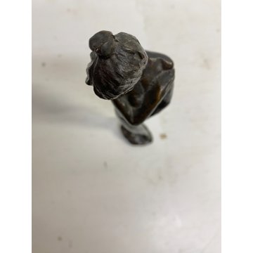 SCULTURA FIGURA NUDO FEMMINILE STATUA OTTONE NUDO GIOVANE DONNA 24,5 cm/h '900