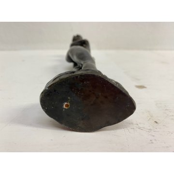 SCULTURA FIGURA NUDO FEMMINILE STATUA OTTONE NUDO GIOVANE DONNA 24,5 cm/h '900