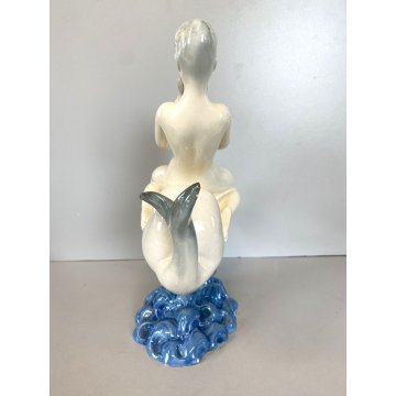 SCULTURA MAIOLICA Zaccagnini FANCIULLA CAVALLUCCIO MARINO Walt Disney   A683 '50