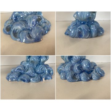SCULTURA MAIOLICA Zaccagnini FANCIULLA CAVALLUCCIO MARINO Walt Disney   A683 '50