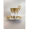TAZZINA da CAFFE STILE IMPERO PORCELLANA ORO 24Kt Morbelli Arte '900