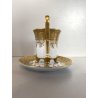 TAZZINA da CAFFE STILE IMPERO PORCELLANA ORO 24Kt Morbelli Arte '900