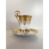 TAZZINA da CAFFE STILE IMPERO PORCELLANA ORO 24Kt Morbelli Arte '900