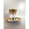 TAZZINA da CAFFE STILE IMPERO PORCELLANA ORO 24Kt Morbelli Arte '900