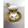 TAZZINA da CAFFE STILE IMPERO PORCELLANA ORO 24Kt Morbelli Arte '900