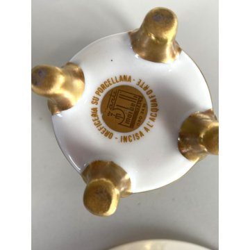 TAZZINA da CAFFE STILE IMPERO PORCELLANA ORO 24Kt Morbelli Arte '900