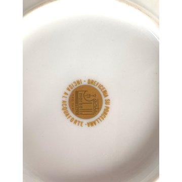 TAZZINA da CAFFE STILE IMPERO PORCELLANA ORO 24Kt Morbelli Arte '900