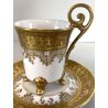 TAZZINA da CAFFE STILE IMPERO PORCELLANA ORO 24Kt Morbelli Arte '900