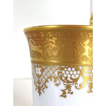 TAZZINA da CAFFE STILE IMPERO PORCELLANA ORO 24Kt Morbelli Arte '900