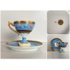 TAZZINA CAFFE PORCELLANA Sevres DECORO FLOREALE ROCCOCO' BASE PIEDISTALLO '50