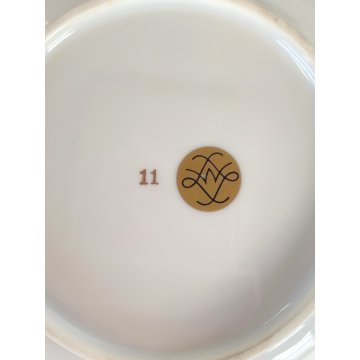TAZZINA CAFFE PORCELLANA Sevres DECORO FLOREALE ROCCOCO' BASE PIEDISTALLO '50