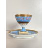 TAZZINA CAFFE PORCELLANA Sevres DECORO FLOREALE ROCCOCO' BASE PIEDISTALLO '50