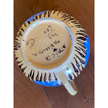 SERVIZIO CAFFE Art Decò 19 PEZZI MAIOLICA SPICA Albisola DECORO FLOREALE BLU '30