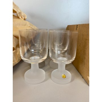 SET 6 CALICI ACQUA Josephinenhütte Mod. GOGO CRISTALLO MID-CENTURY-MODERN 14cm/h