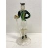 FIGURA RINASCIMENTALE Salviati VETRO SOFFIATO MURANO VERDE AVVENTURINA ORO '50