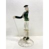 FIGURA RINASCIMENTALE Salviati VETRO SOFFIATO MURANO VERDE AVVENTURINA ORO '50