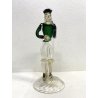 FIGURA RINASCIMENTALE Salviati VETRO SOFFIATO MURANO VERDE AVVENTURINA ORO '50
