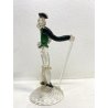 FIGURA RINASCIMENTALE Salviati VETRO SOFFIATO MURANO VERDE AVVENTURINA ORO '50