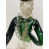 FIGURA RINASCIMENTALE Salviati VETRO SOFFIATO MURANO VERDE AVVENTURINA ORO '50