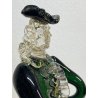 FIGURA RINASCIMENTALE Salviati VETRO SOFFIATO MURANO VERDE AVVENTURINA ORO '50