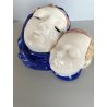 SCULTURA BASSORILIEVO MAIOLICA MATERNITA' MADONNA GESU' BAMBINO 25x28x14cm/h 900