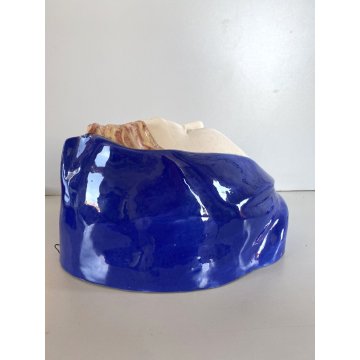 SCULTURA BASSORILIEVO MAIOLICA MATERNITA' MADONNA GESU' BAMBINO 25x28x14cm/h 900
