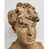 ANTICO BUSTO FEMMINILE TERRACOTTA Mariò Paris 1891 A.VDK. Giovane Baccante DONNA