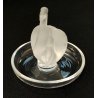 Lalique SCULTURA 2 Cigni in Amore CRISTALLO piatto x anello France FROSTED GLASS