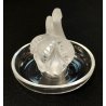 Lalique SCULTURA 2 Cigni in Amore CRISTALLO piatto x anello France FROSTED GLASS