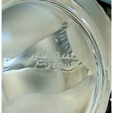 Lalique SCULTURA 2 Uccelli Amore CRISTALLO piatto x anello France FROSTED GLASS