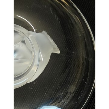 Lalique SCULTURA 2 Uccelli Amore CRISTALLO piatto x anello France FROSTED GLASS