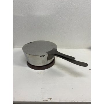 VINTAGE PASTA POT ALESSI CASSERUOLA + COPERCHIO + SOTTOPENTOLA ACCIAIO MELAMMINA