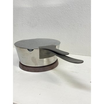 VINTAGE PASTA POT ALESSI CASSERUOLA + COPERCHIO + SOTTOPENTOLA ACCIAIO MELAMMINA