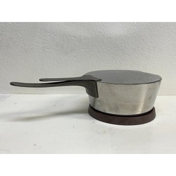 VINTAGE PASTA POT ALESSI CASSERUOLA + COPERCHIO + SOTTOPENTOLA ACCIAIO MELAMMINA