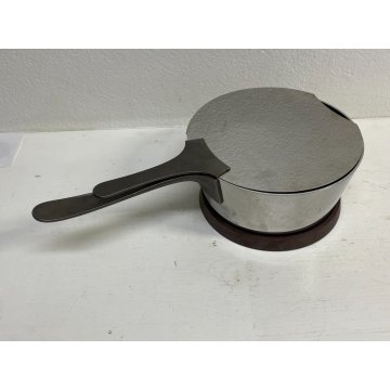 VINTAGE PASTA POT ALESSI CASSERUOLA + COPERCHIO + SOTTOPENTOLA ACCIAIO MELAMMINA