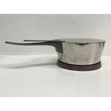 VINTAGE PASTA POT ALESSI CASSERUOLA + COPERCHIO + SOTTOPENTOLA ACCIAIO MELAMMINA