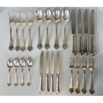 SERVIZIO POSATE ARGENTATE VINTAGE 24 pz Sambonet INOX Acciaio 18/90 BAROCCO '50