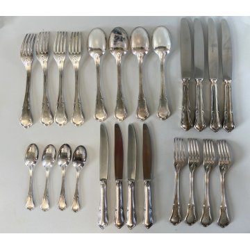 SERVIZIO POSATE ARGENTATE VINTAGE 24 pz Sambonet INOX Acciaio 18/90 BAROCCO '50