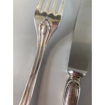 SERVIZIO POSATE ARGENTATE VINTAGE 24 pz Sambonet INOX Acciaio 18/90 BAROCCO '50