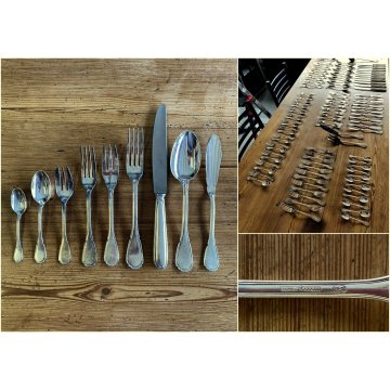 SERVIZIO POSATE ARGENTATE Sambonet BAROQUE 12 PERS. 101 pz.  VINTAGE ANNI '50