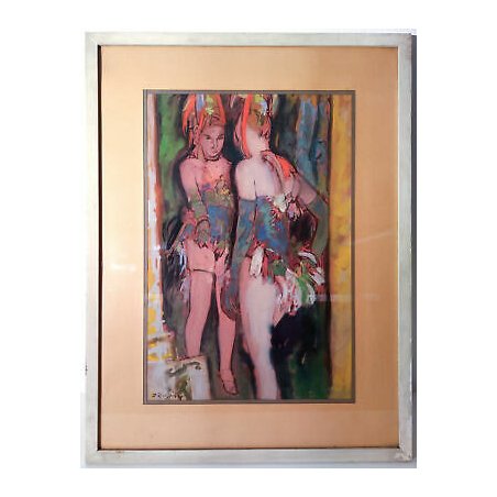 QUADRO FRANCO RUGGIERO BALLERINE DIPINTO ACQUERELLO MALVITO COSENZA
