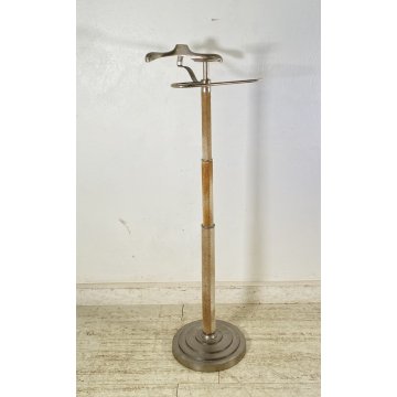 SERVOMUTO ANNI 70 DESIGN APPENDIABITI METALLO CAMOSCIO ATTACCAPANNI VINTAGE