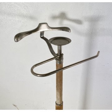 SERVOMUTO ANNI 70 DESIGN APPENDIABITI METALLO CAMOSCIO ATTACCAPANNI VINTAGE
