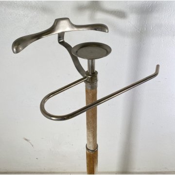 SERVOMUTO ANNI 70 DESIGN APPENDIABITI METALLO CAMOSCIO ATTACCAPANNI VINTAGE